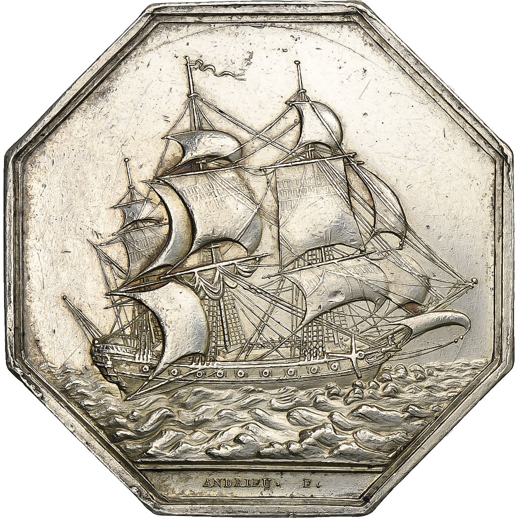France, Token, Compagnie royale d'assurances à Paris, 1817, Silver, Andrieu