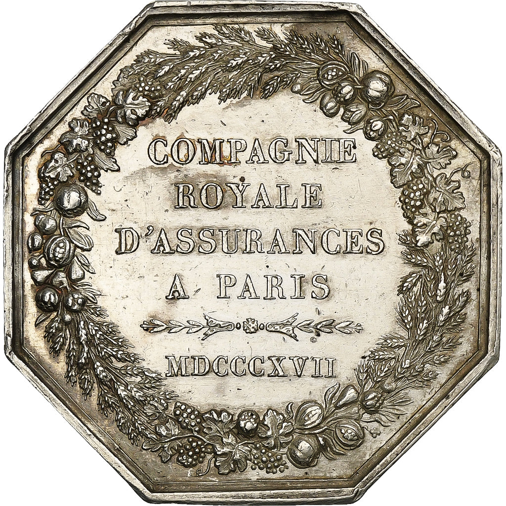 France, Token, Compagnie royale d'assurances à Paris, 1817, Silver, Andrieu