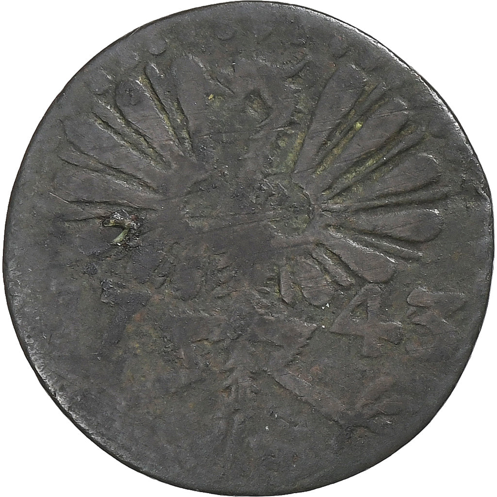 Alemania, 4 Heller, 1743, Aachen, Cobre, BC+, KM:31