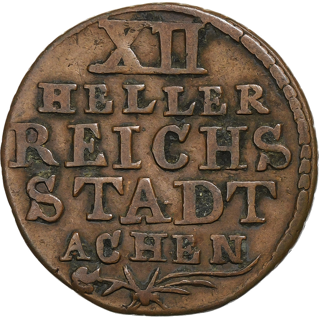 Germania, 12 Heller, 1767, Aachen, Rame, MB+, KM:51