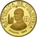 Colombia, 100 Pesos, Int. Eucharistic Congress, 1968, Bogota, Proof, Gold