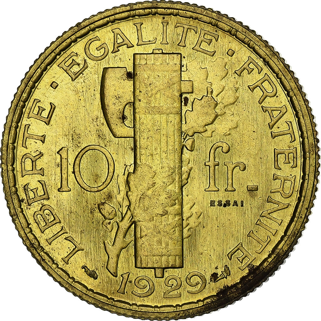 Francja, 10 Francs, 1929, Monnaie de Paris, Pattern, Brązal, MS(60-62)