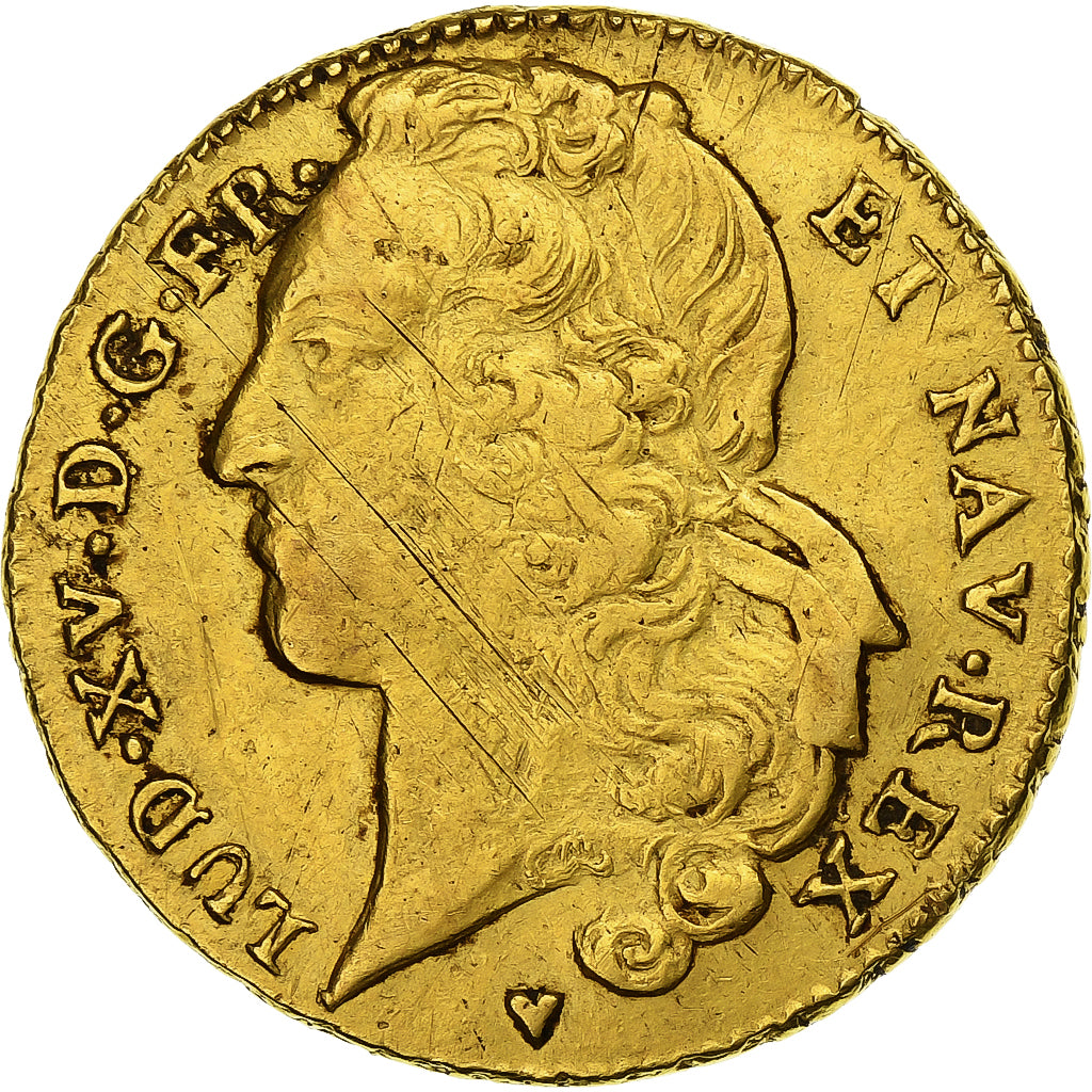 Frankreich, Louis XV, Double Louis d'or au bandeau, 1748, Strasbourg, Gold, SS