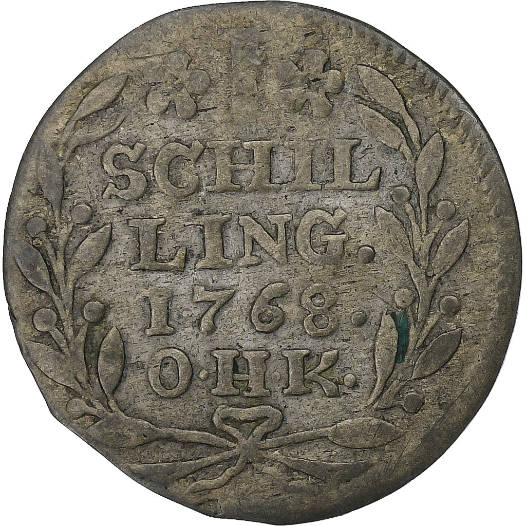 Germania, Schilling, 1768, Hamburg, Biglione, BB, KM:354