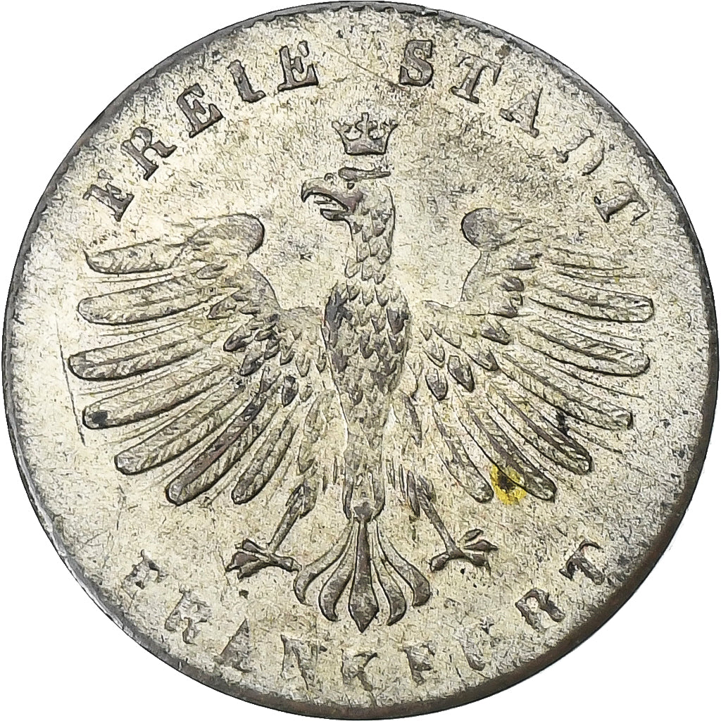 Germania, Kreuzer, 1852, Frankfurt, Biglione, BB+, KM:312