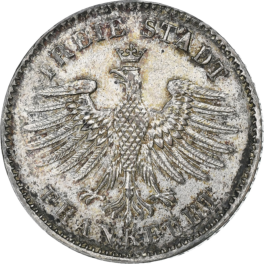 Germany, 6 Kreuzer, 1844, Frankfurt, Billon, AU(55-58), KM:335