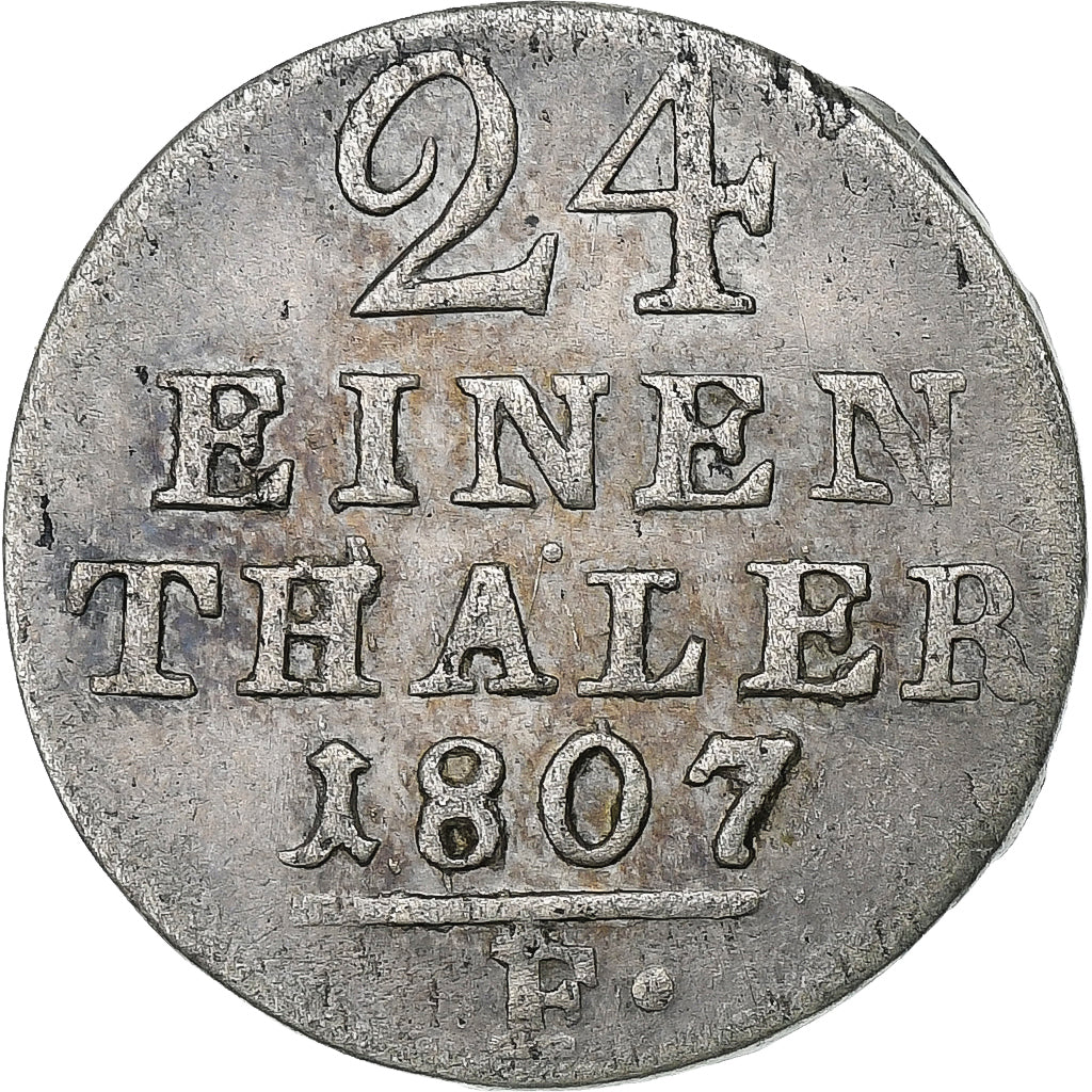 Allemagne, Électorat de Hesse, Wilhelm I, 1/24 Thaler, 1807, Cassel, Billon