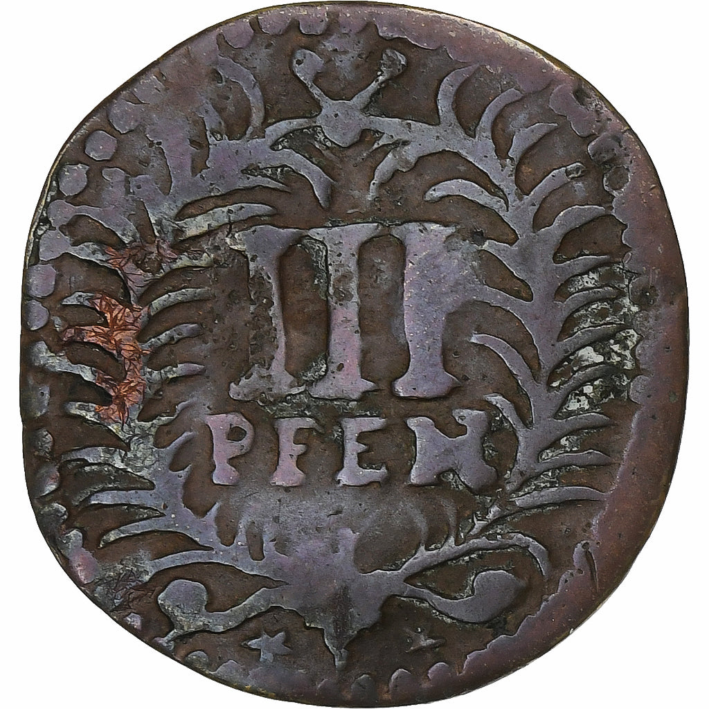 Germany, 3 Pfenning, 1719, Hamm, Copper, VF(20-25), KM:75