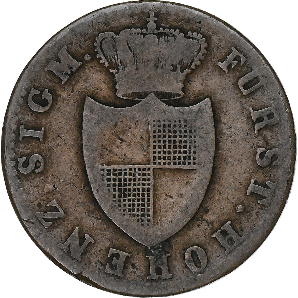 Grand Duchy of Hessen-Darmstadt, Ludwig II, Kreuzer, 1842, Darmstadt, Kupfer, S+