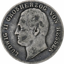 Grand-duché de Hesse-Darmstadt, Ludwig II, 1/2 Gulden, 1843, Darmstadt, Argent