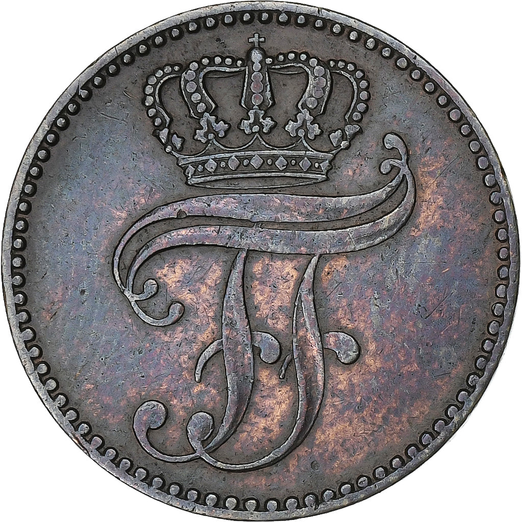 Duitsland, Friedrich Franz II, 3 Pfennig, 1854, Schwerin, Koper, ZF+, KM:310