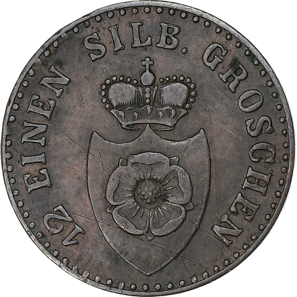 Duitsland, Principality of Lippe, Pfennig, 1858, Berlin, Koper, ZF, KM:260