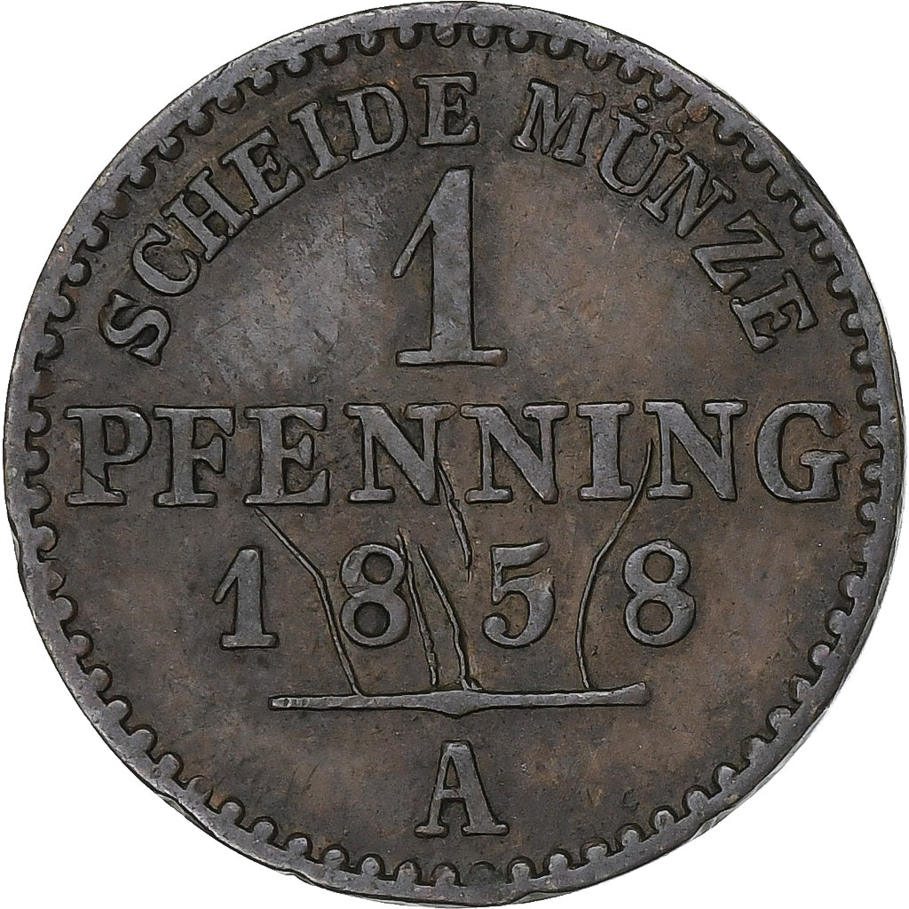 Duitsland, Principality of Lippe, Pfennig, 1858, Berlin, Koper, ZF, KM:260
