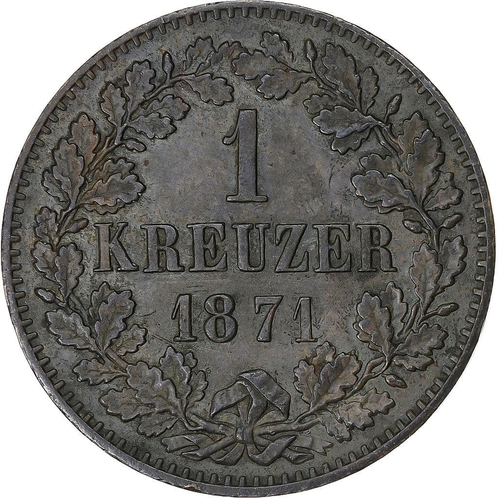 Grand Duchy of Baden, Friedrich I, Kreuzer, 1871, Karlsruhe, Kupfer, SS+, KM:242
