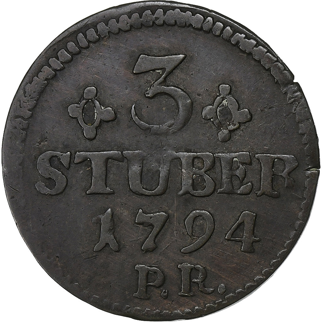 Deutschland, Charles Theodore, 3 Stüber, 1794, Billon, S+, KM:216