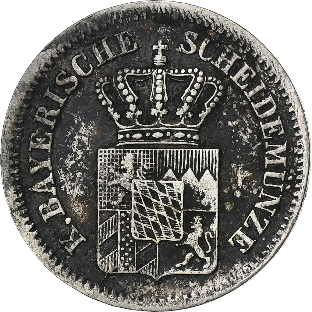 Kingdom of Bavaria, Maximilian II, Kreuzer, 1861, Munich, Vellón, MBC+, KM:858