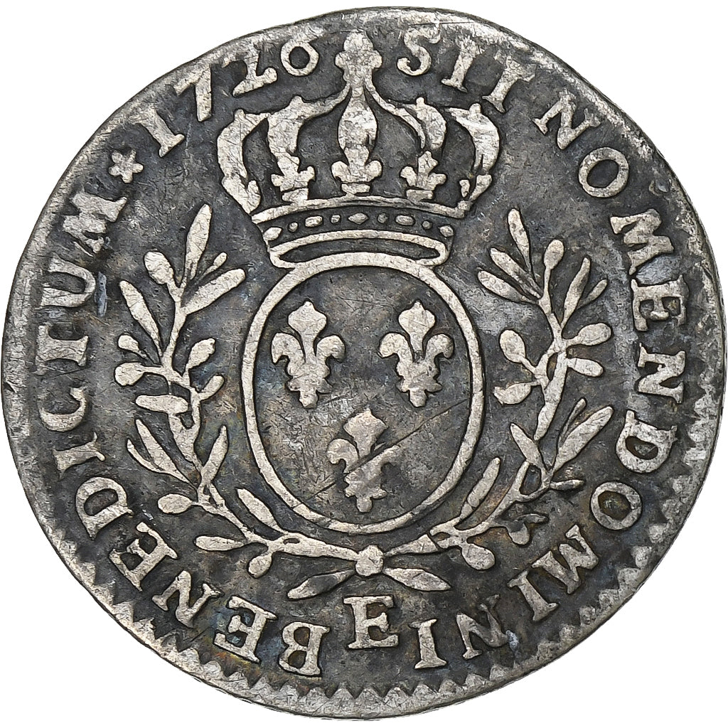France, Louis XV, 1/10 Écu aux branches d'olivier, 1726, Tours, Silver