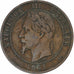 Frankreich, Napoleon III, 10 Centimes, 1861, Bordeaux, Bronze, S+, Gadoury:253