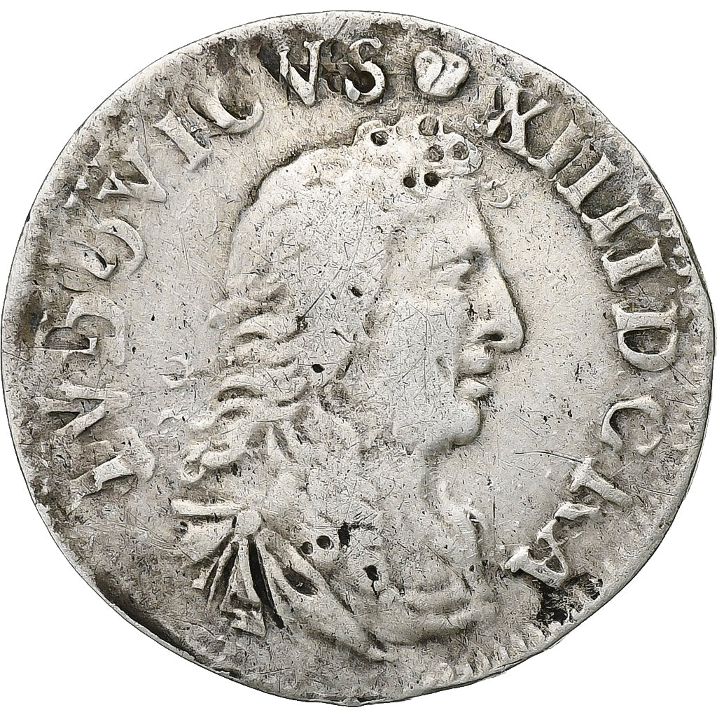 França, Louis XIV, 4 Sols des Traitants, 1676, Vimy, Prata, VF(30-35)