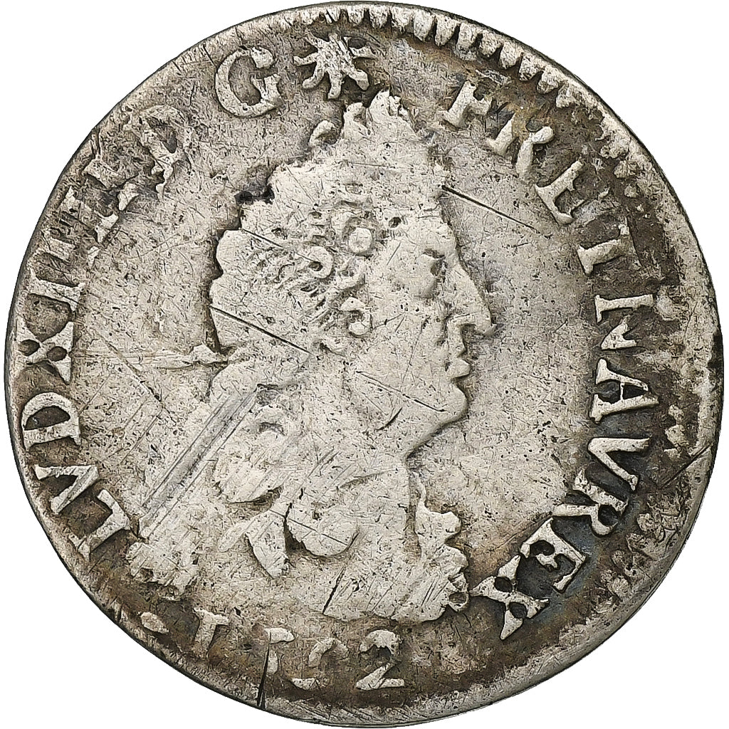 Francia, 4 Sols aux 2 L, 1692, Rouen, réformé, Argento, MB, Gadoury:106