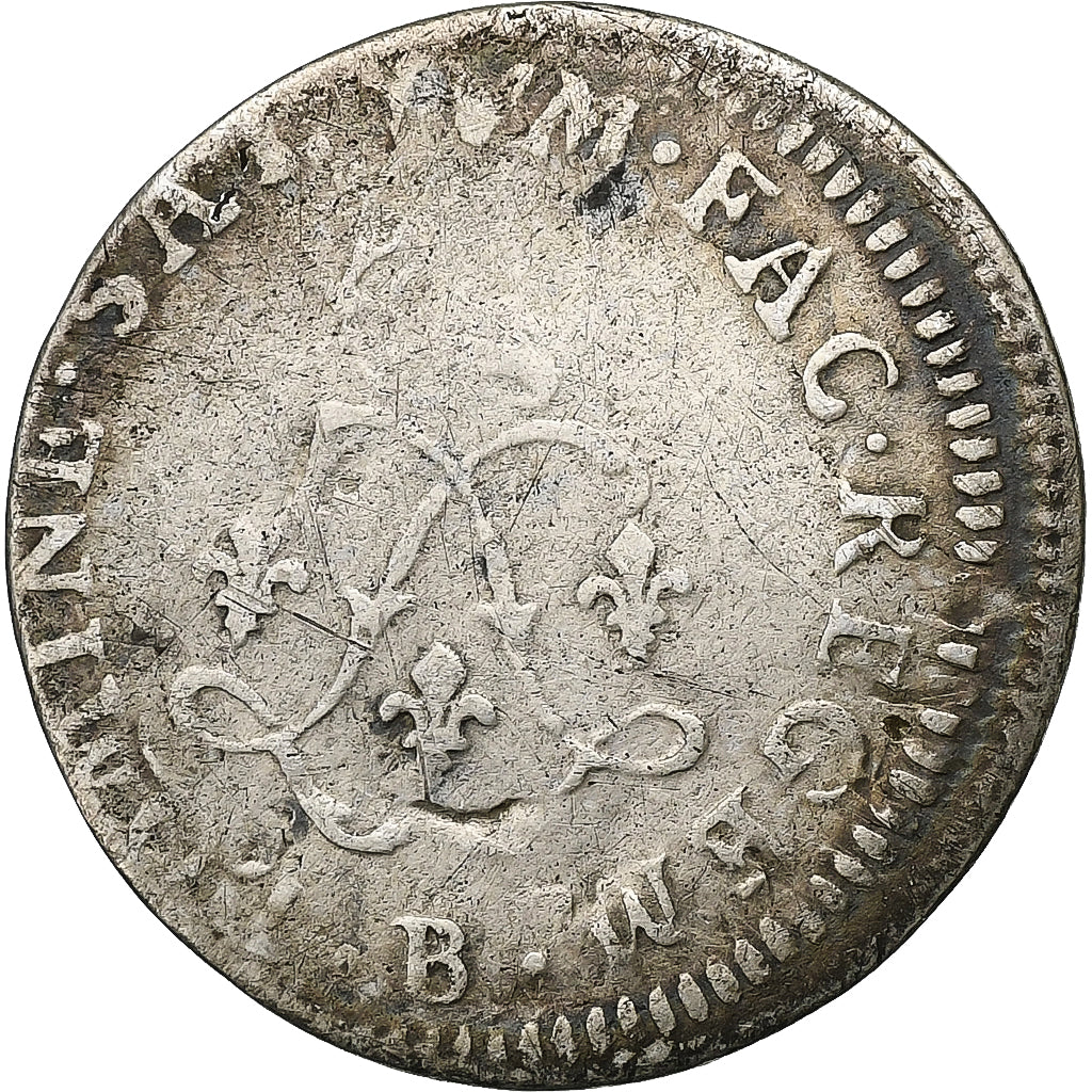 Francia, 4 Sols aux 2 L, 1692, Rouen, réformé, Argento, MB, Gadoury:106