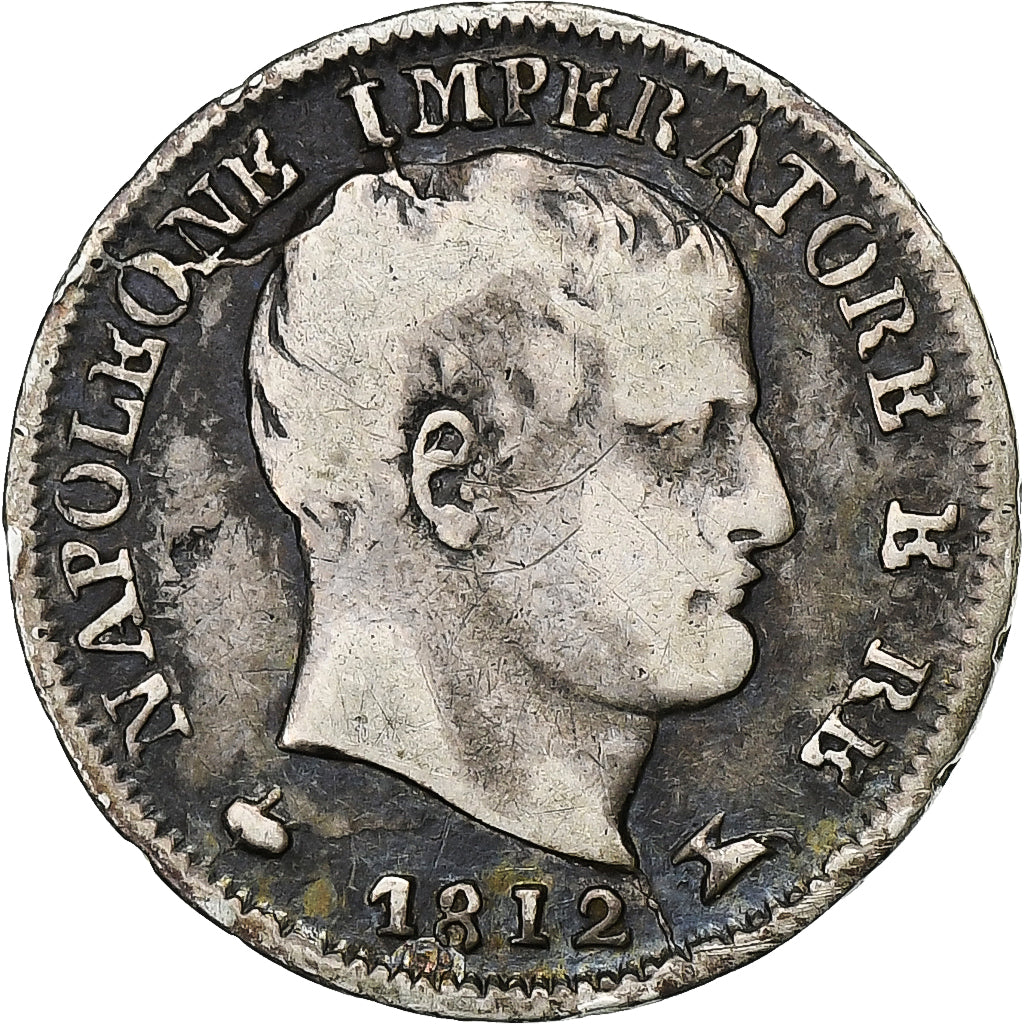 Kingdom of Italy, Napoleon I, 5 Soldi, 1812, Milan, Silver, VF(20-25)