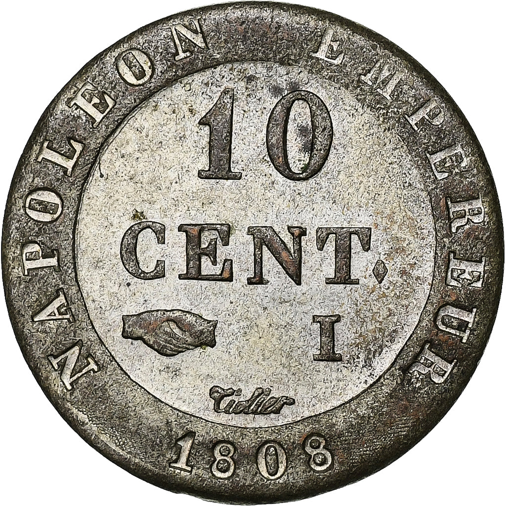 Frankreich, Napoleon I, 10 Centimes, 1808, Limoges, Billon, VZ, Gadoury:190