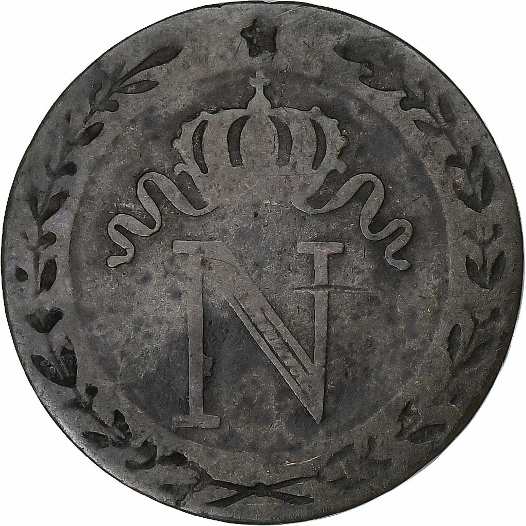 France, Napoleon I, 10 Centimes, 1810, Rouen, Billon, VF(30-35), Gadoury:190