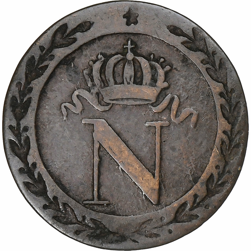 France, Napoleon I, 10 Centimes, 1808, Paris, Contemporary forgery, Billon