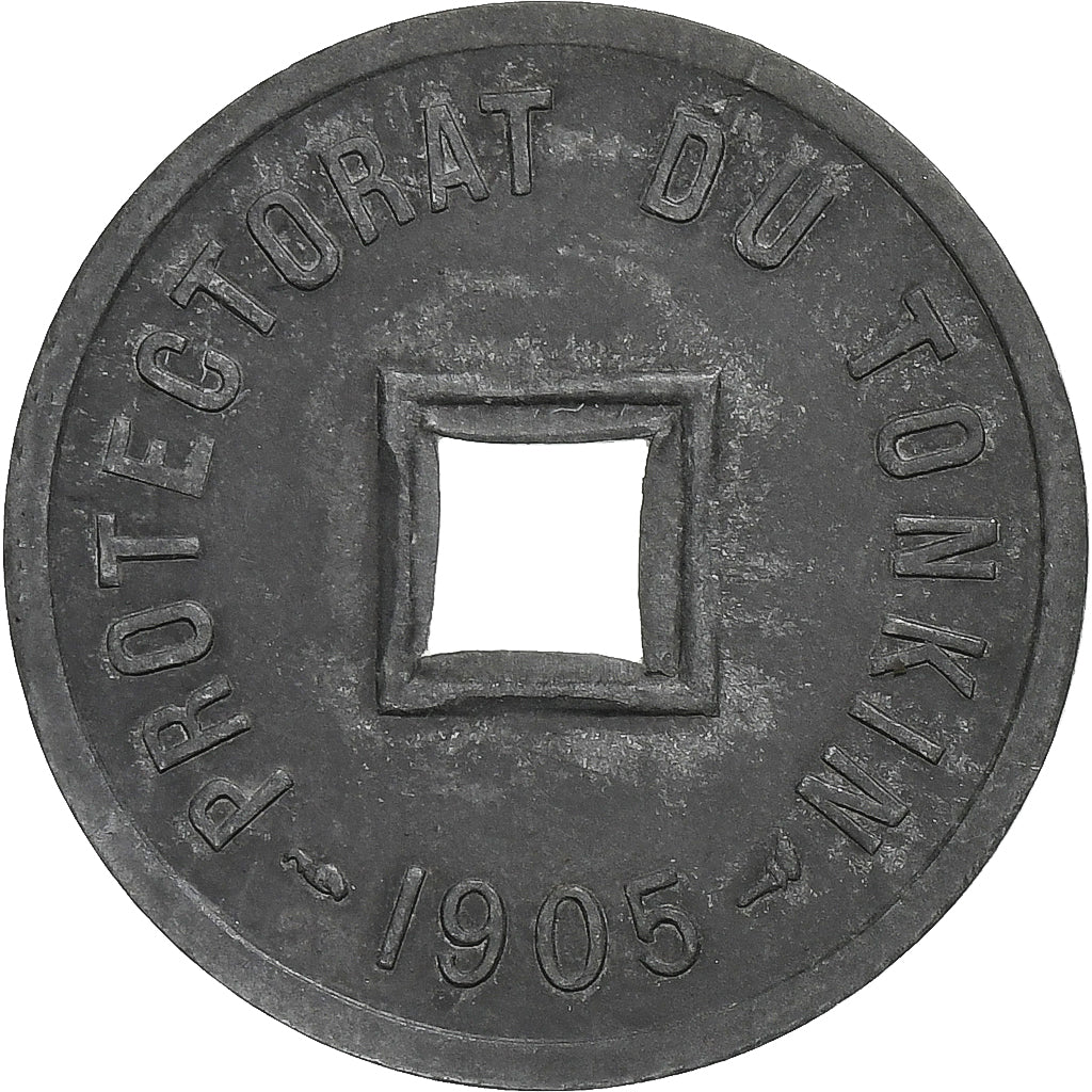 France, Protectorat français du Tonkin, 1/600 Piastre, 1905, Paris, Zinc, TTB