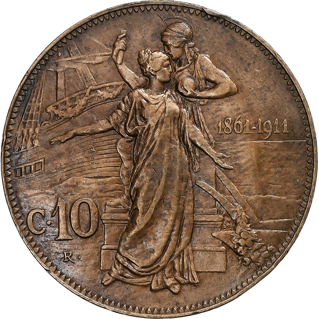 Italy, Vittorio Emanuele III, 10 Centesimi, 1911, Rome, Copper, EF(40-45)