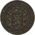 Luxemburgo, Guillaume III, 10 Centimes, 1865, Paris, Bronze, VF(30-35), KM:23.2