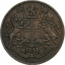 INDIA - BRITANNICA, William IV, 1/4 Anna, 1835, Bombay, Rame, BB, KM:446.1