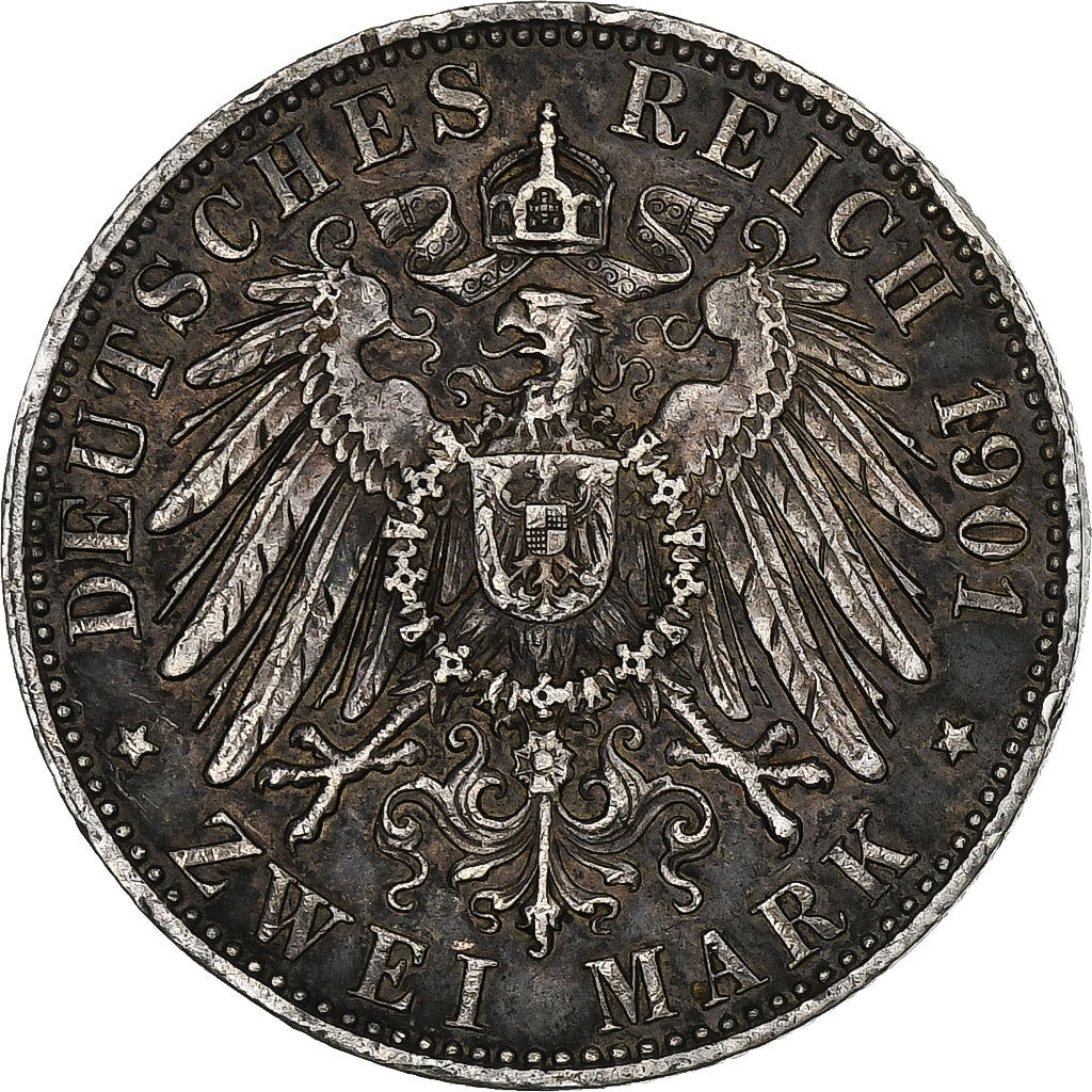 Royaume de Prusse, Wilhelm II, 2 Mark, 1901, Berlin, Argent, TTB, KM:525