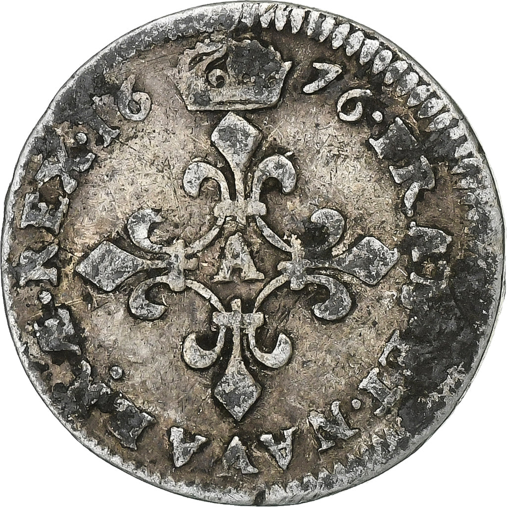 France, Louis XIV, 4 Sols des Traitants, 1676, Paris, Silver, VF(20-25)