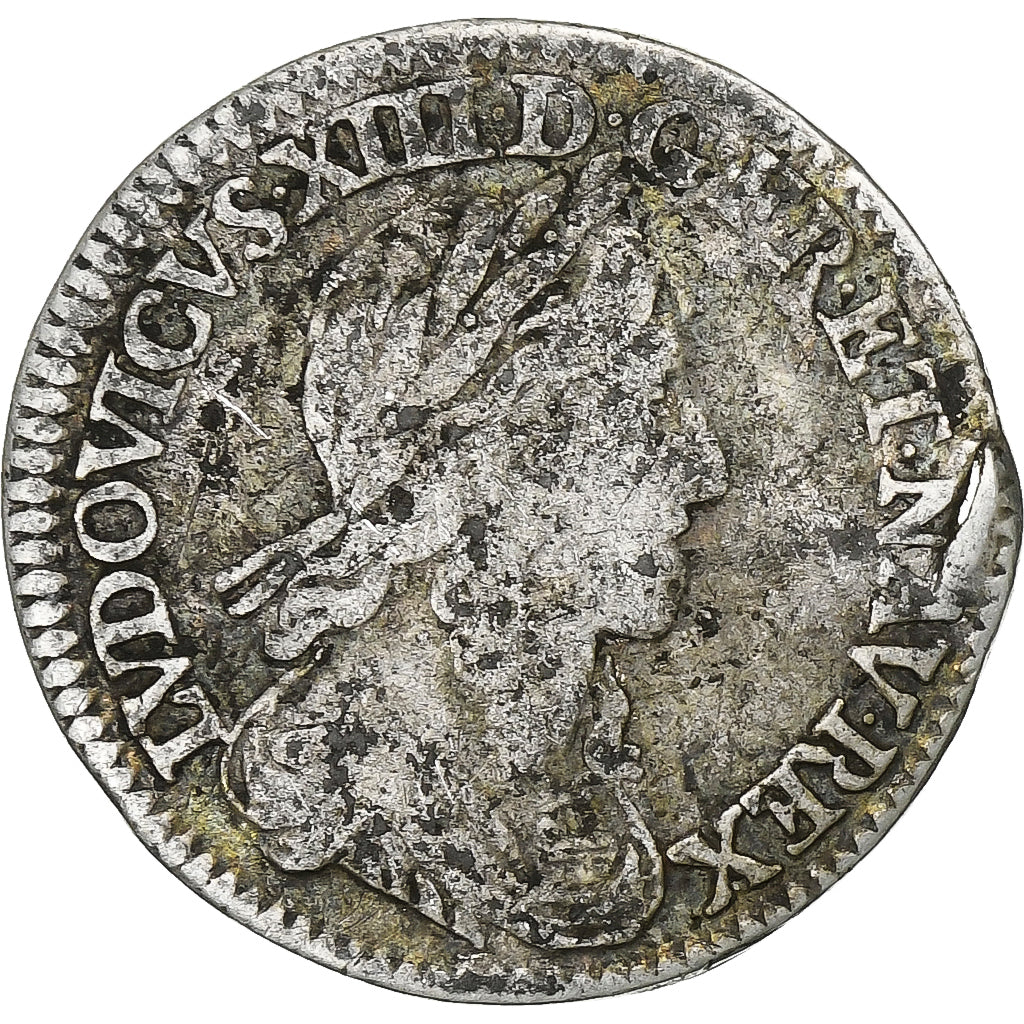 Frankreich, Louis XIII, 1/12 Ecu, 1643, Paris, Point, Silber, S, Gadoury:46