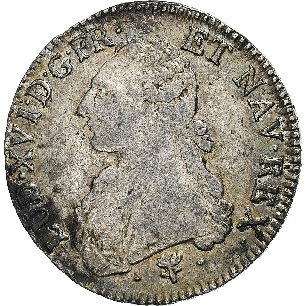 França, Louis XVI, Ecu aux branches d'olivier, 1786, Bayonne, Prata, VF(30-35)