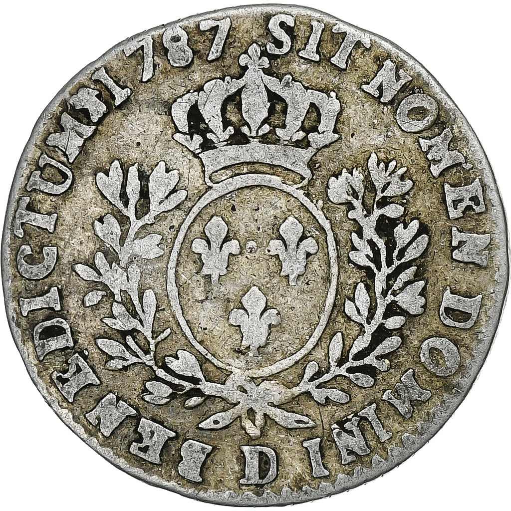 France, Louis XVI, 1/10 Écu aux branches d'olivier, 1787, Lyon, Silver