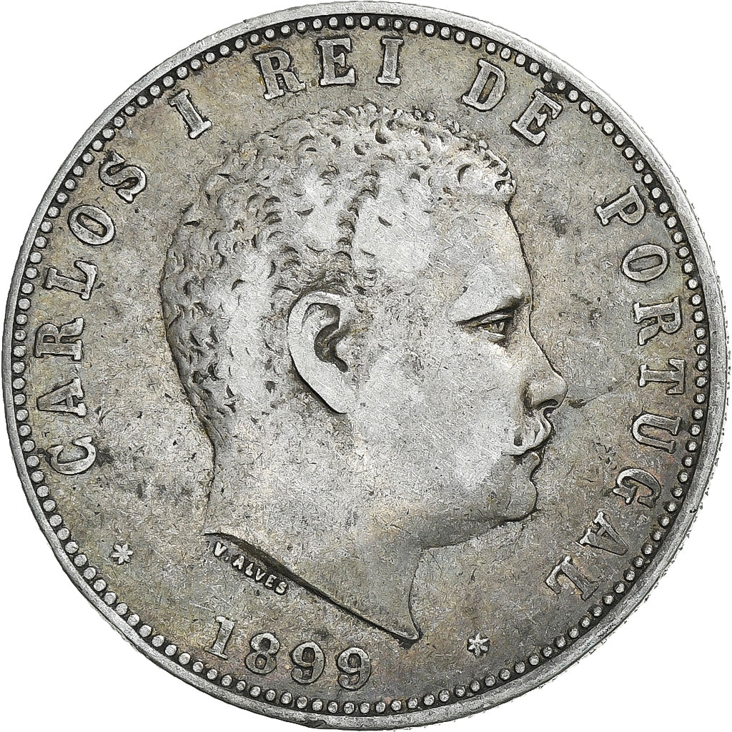 Portugal, Carlos I, 1000 Reis, 1899, Lisbon, Silver, VF(30-35), KM:540