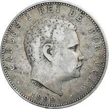 Portugal, Carlos I, 1000 Reis, 1899, Lisbon, Silver, VF(30-35), KM:540