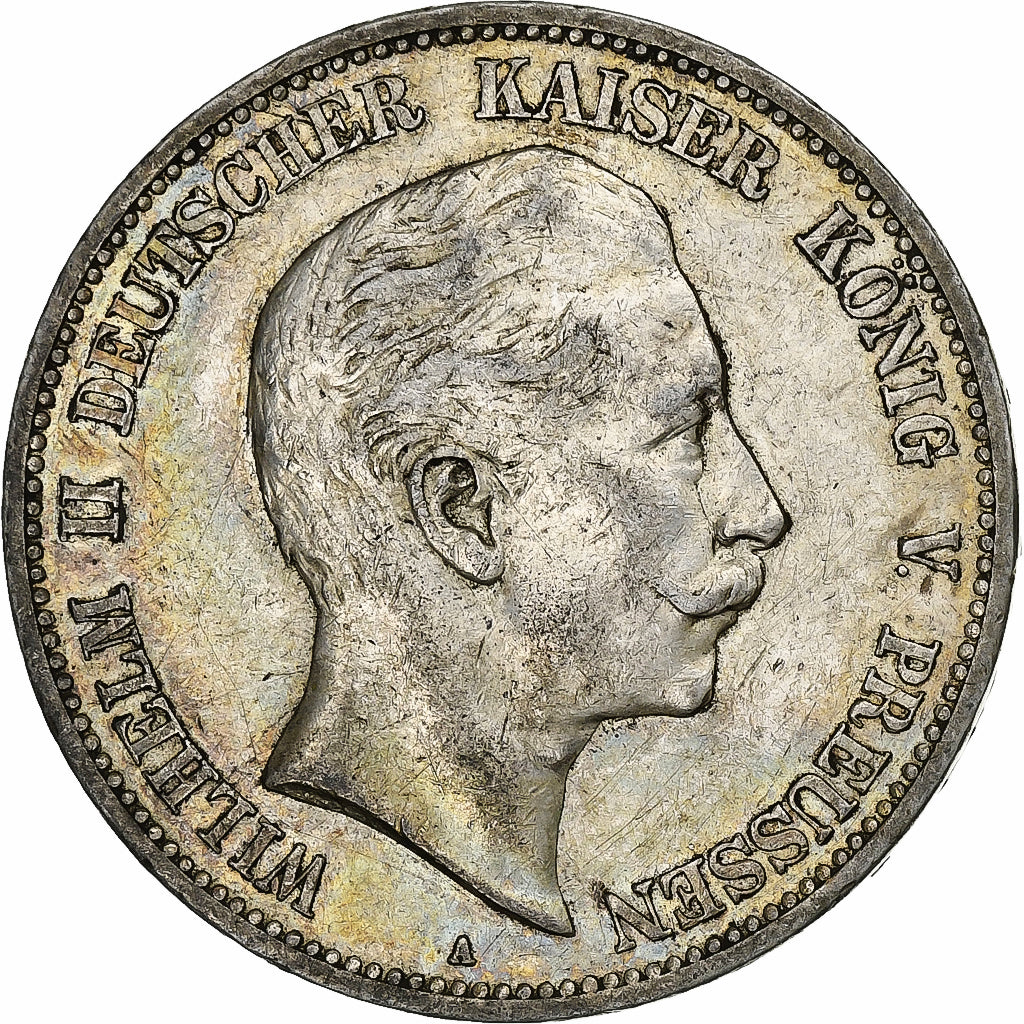 Kingdom of Prussia, Wilhelm II, 5 Mark, 1908, Berlin, Silver, EF(40-45), KM:523