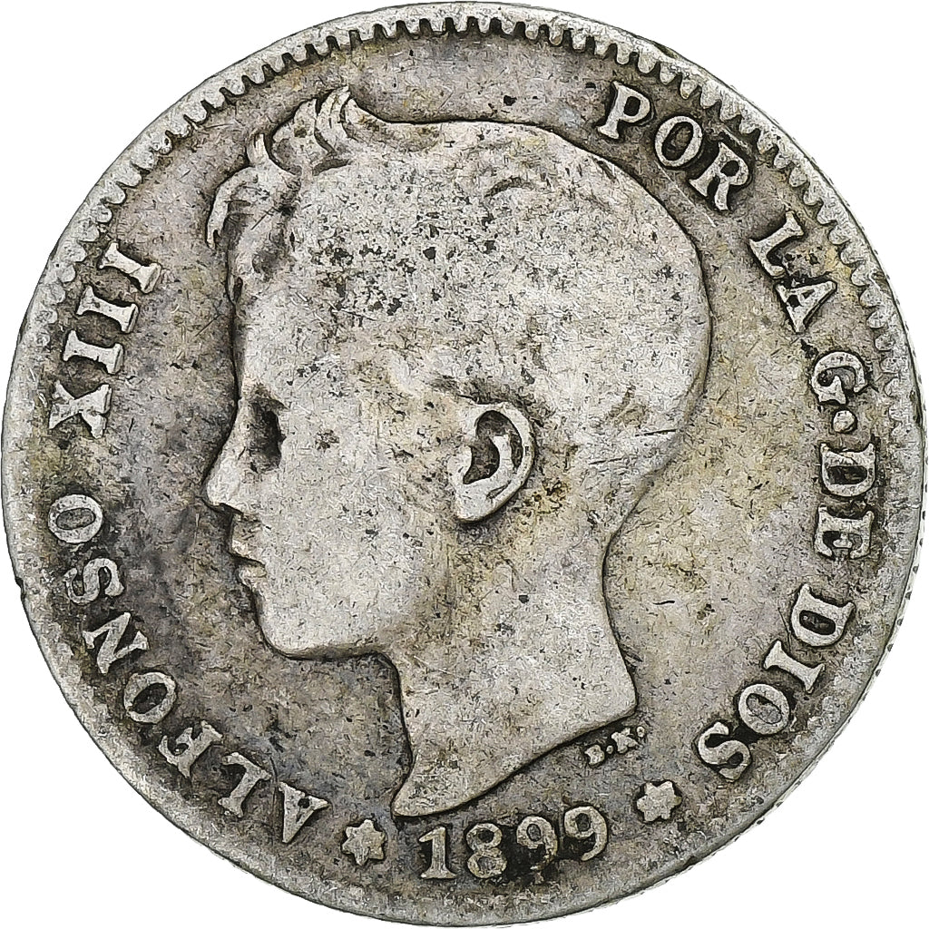Spain, Alfonso XIII, Peseta, 1899, Madrid, Silver, VF(20-25), KM:706