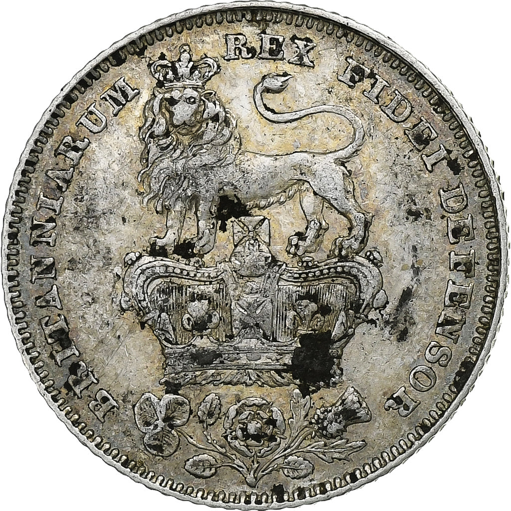 Royaume-Uni, George IV, 6 Pence, 1828, Londres, Argent, TB+, Spink:3815, KM:698