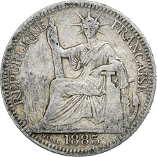 French Indochina, 10 Centimes, 1885, Paris, Silver, VF(30-35), KM:2