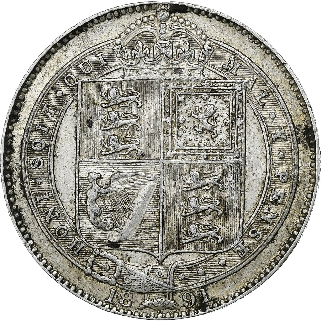United Kingdom, Victoria, Shilling, 1891, London, Silber, SS, Spink:3927, KM:774