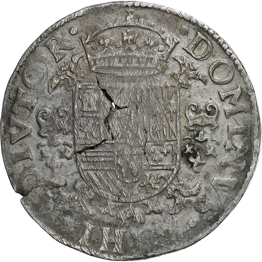Spanish Netherlands, Philip II, 1/2 Philipsdaalder, 1585, Tournai, Silver