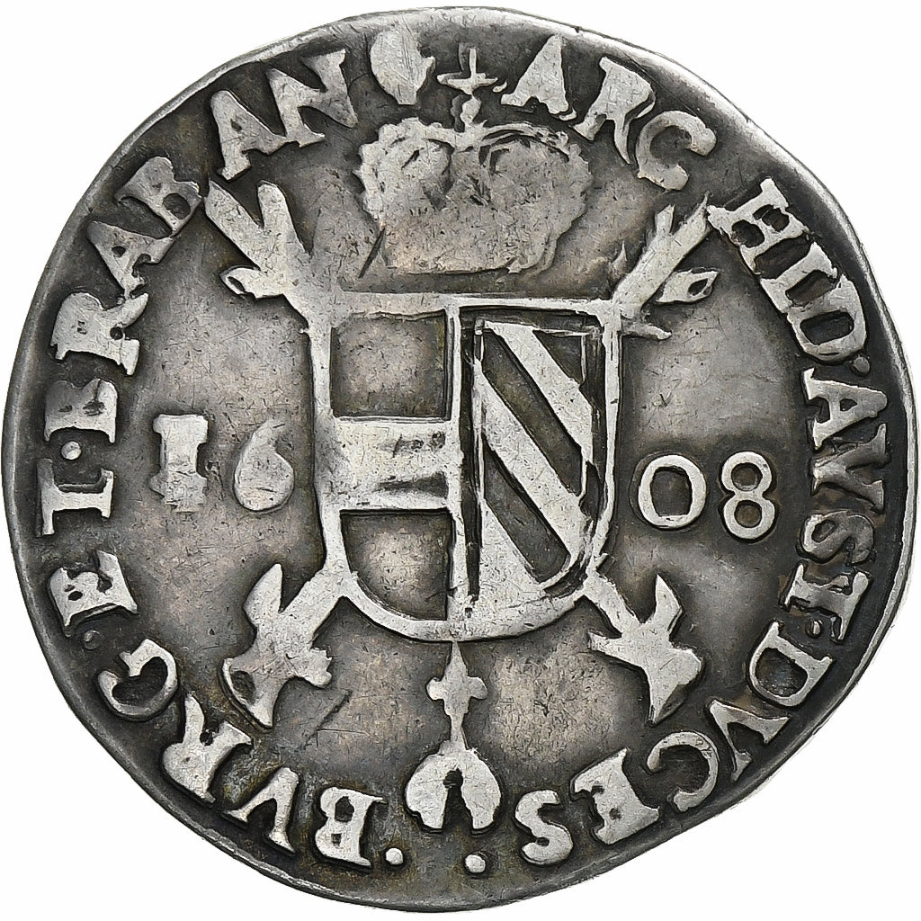 Spanish Netherlands, Duchy of Brabant, Albert & Isabella, 3 Reaal, 1608, Anvers