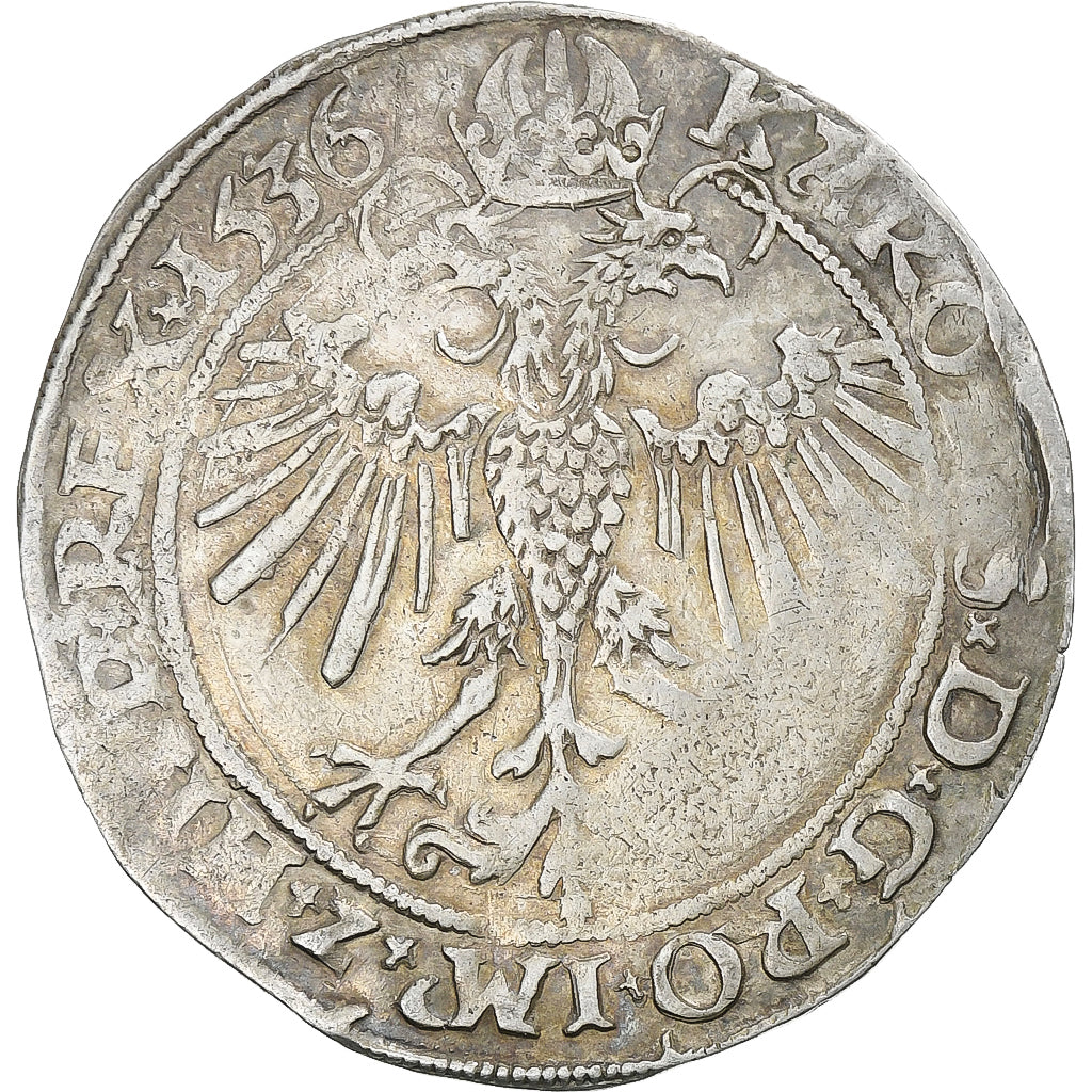Spanish Netherlands, Charles V, 1/4 Stuiver, 1536, Anvers, Silver, AU(50-53)