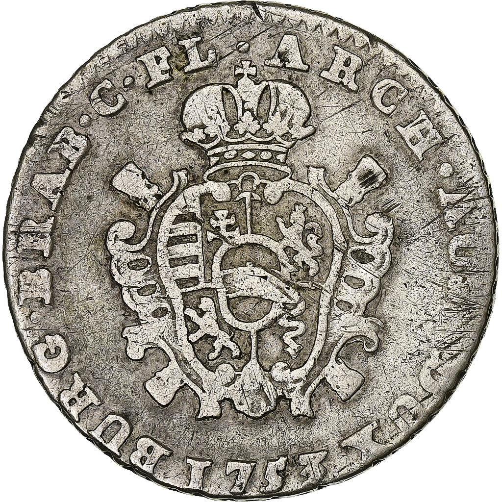Austrian Netherlands, Maria Theresa, 2 Escalins, 1753, Anvers, Silver