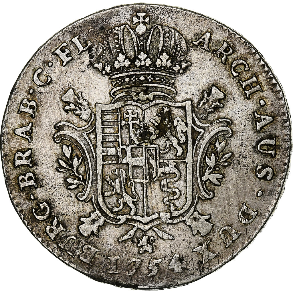 Austrian Netherlands, Maria Theresa, Ducaton, 1754, Bruges, Silver, EF(40-45)